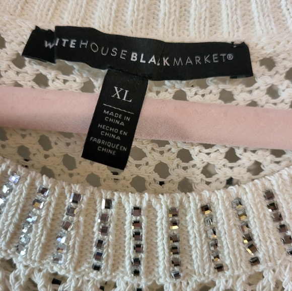 White House Black Market Ivory Knit with Metallic Details Never Worn - Picture 1 of 2